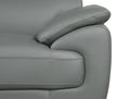 Genuine Leather Loveseat Gray Foam Leather