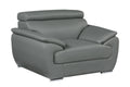 Genuine Leather Chair Gray Foam Leather