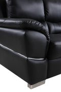 Genuine Leather Sofa Black Foam Leather