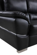 Genuine Leather Loveseat Black Foam Leather