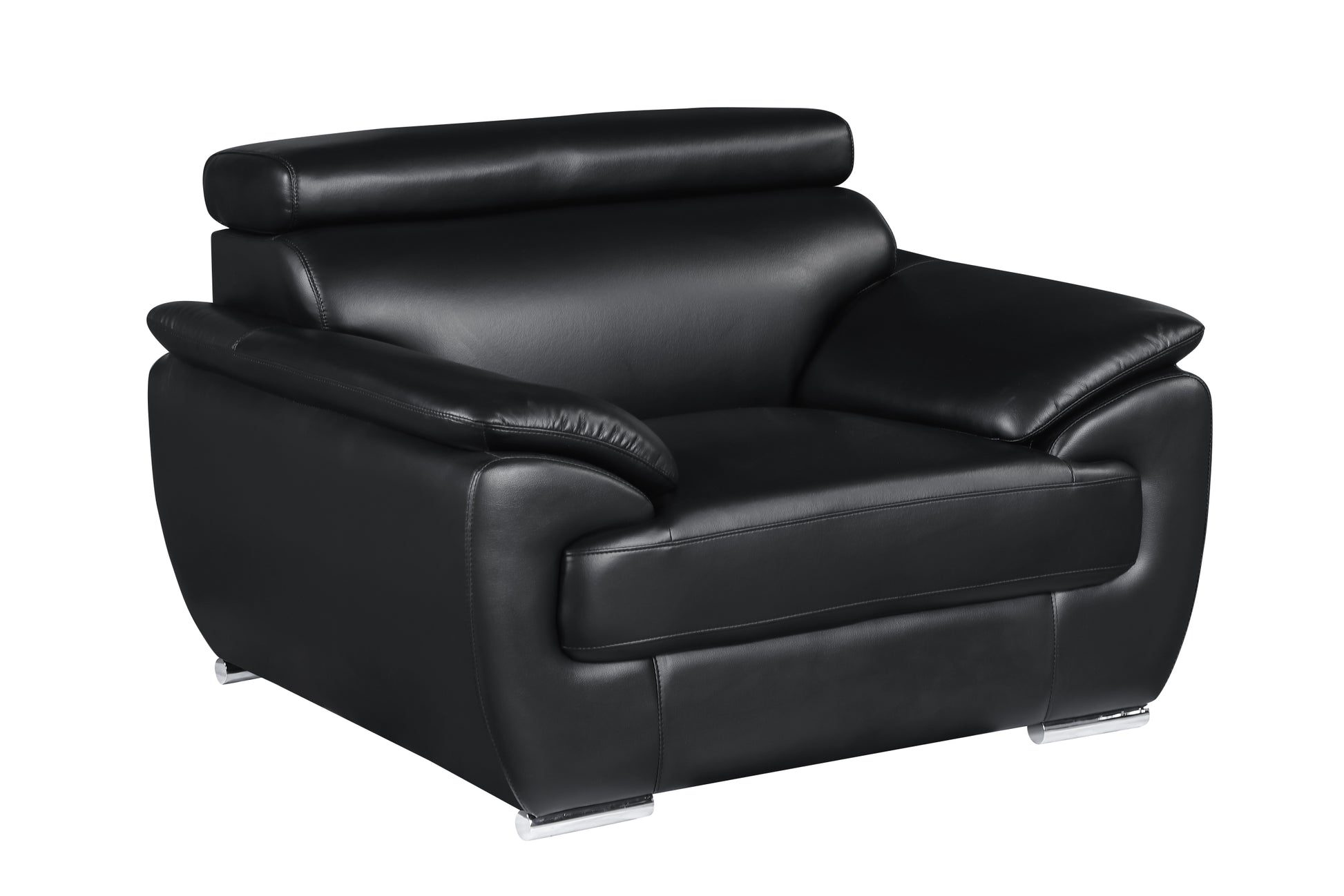 Genuine Leather Chair Black Foam Leather