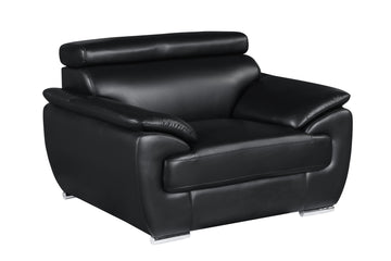 Genuine Leather Chair Black Foam Leather