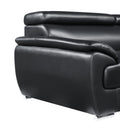 Genuine Leather Loveseat Black Foam Leather