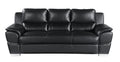 Genuine Leather Sofa Black Foam Leather