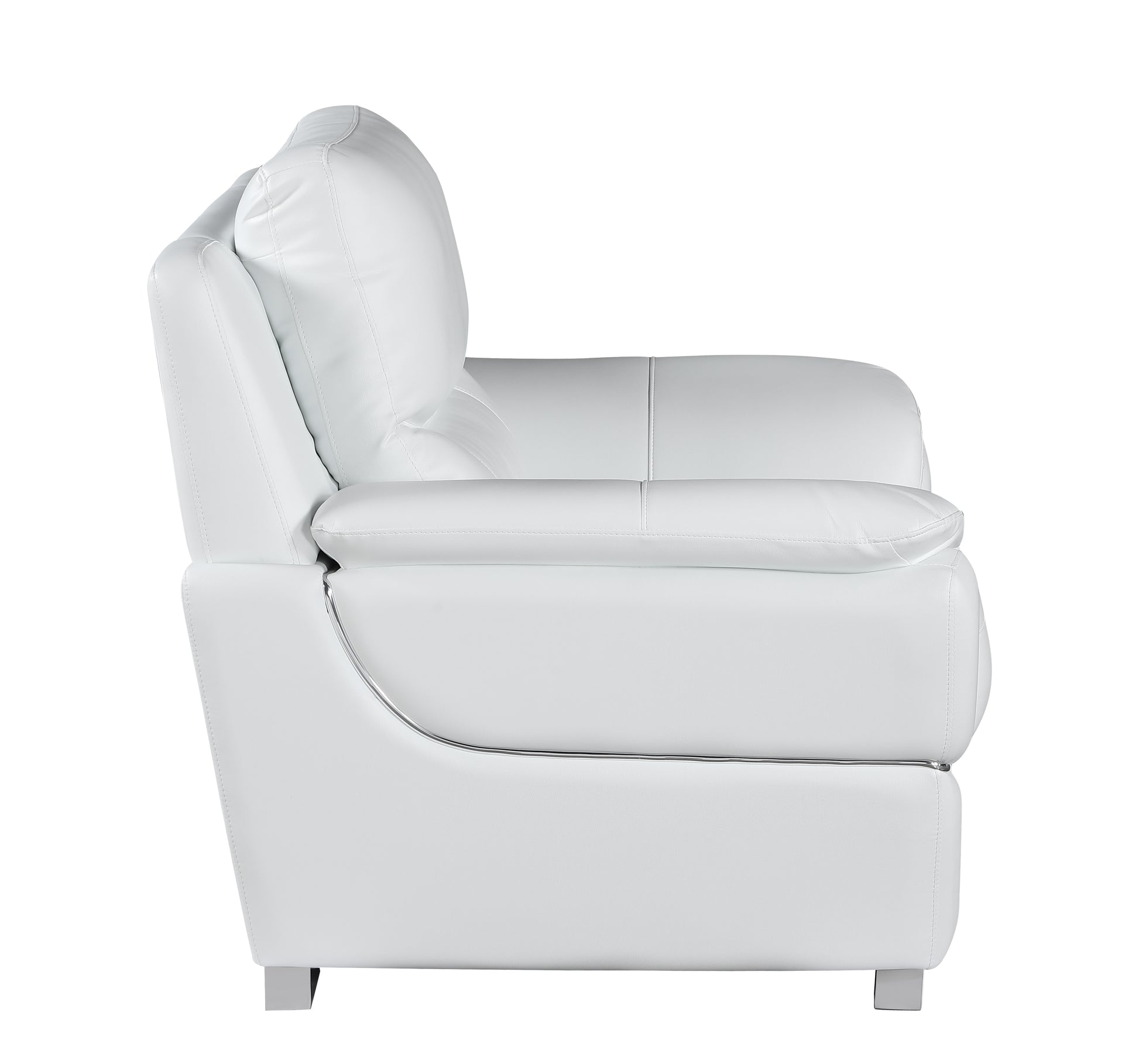 Genuine Leather Chair White Foam Leather