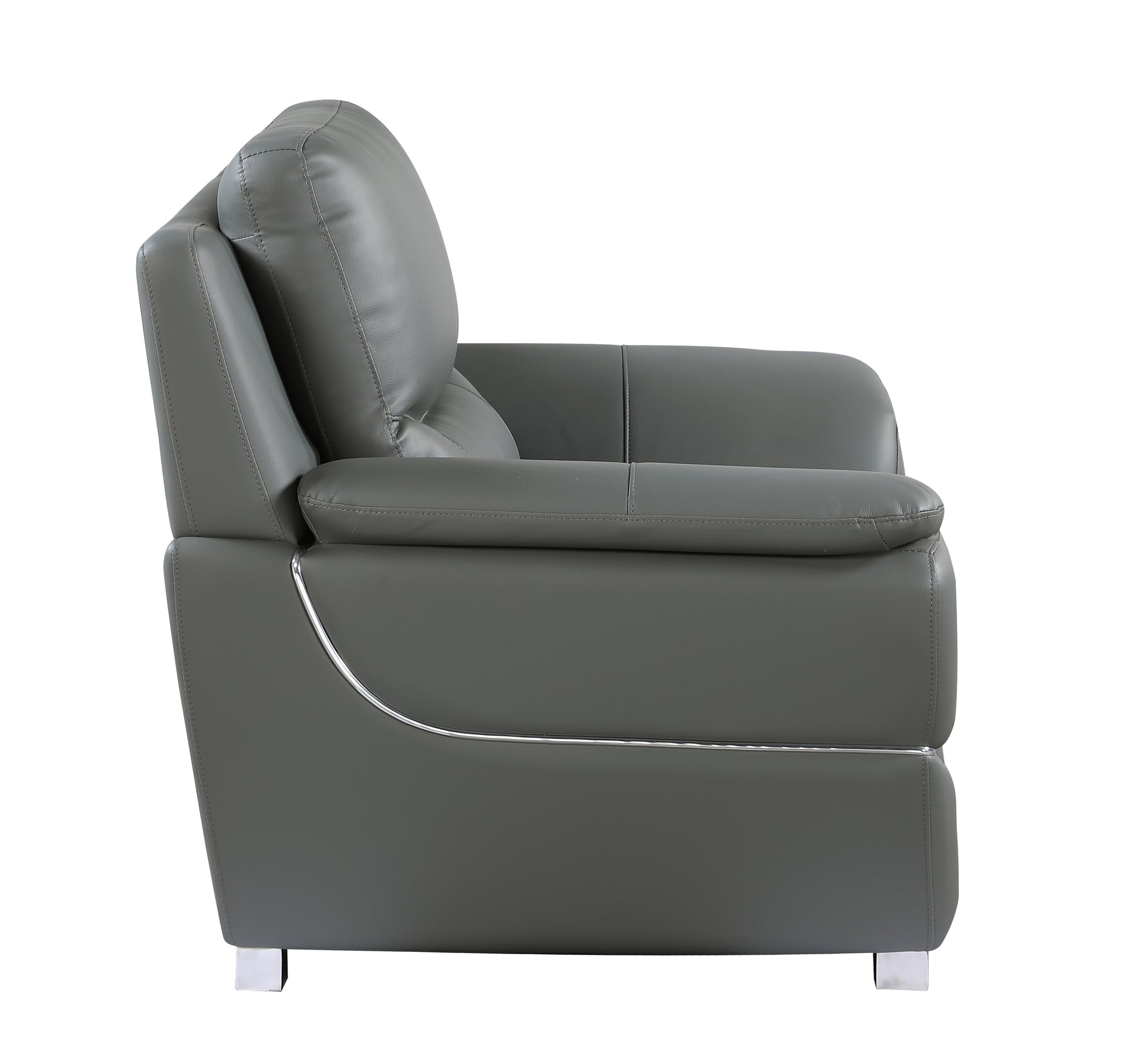 Genuine Leather Chair Gray Foam Leather