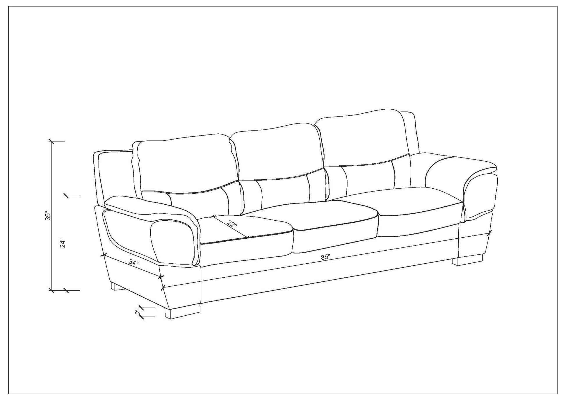 Genuine Leather Sofa White Foam Leather