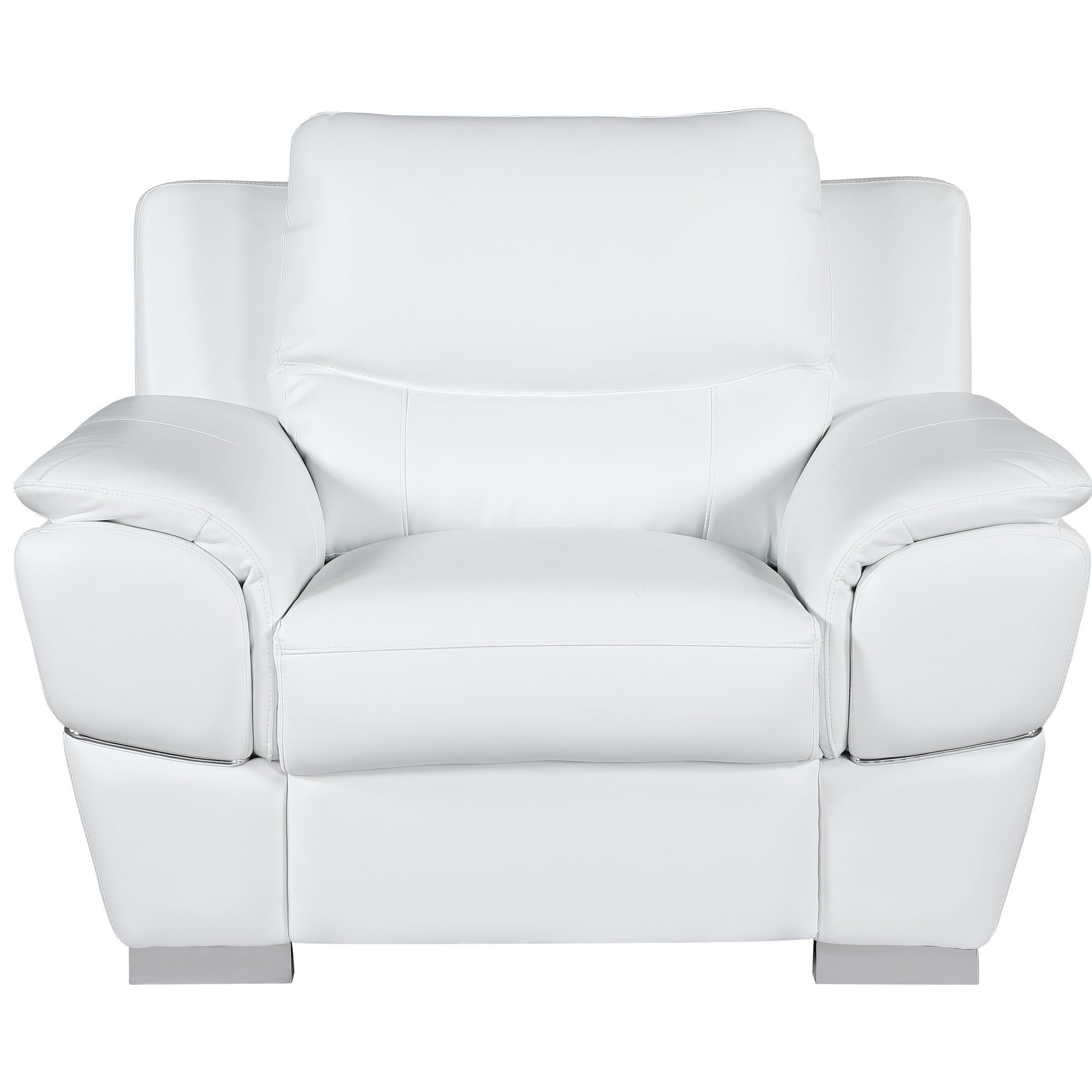 Genuine Leather Chair White Foam Leather