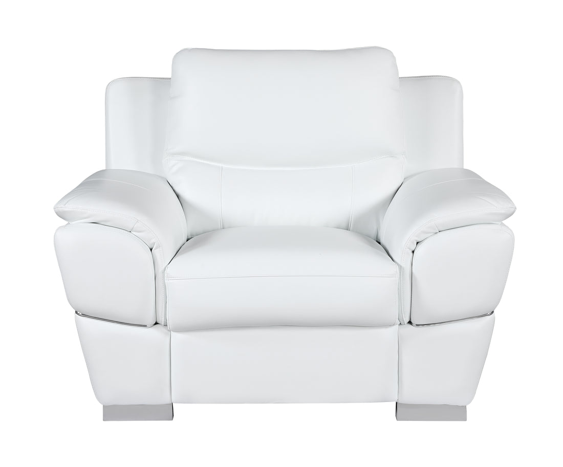 Genuine Leather Chair White Foam Leather