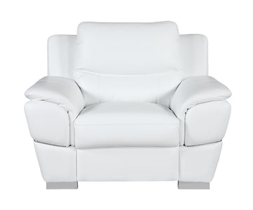 Genuine Leather Chair White Foam Leather