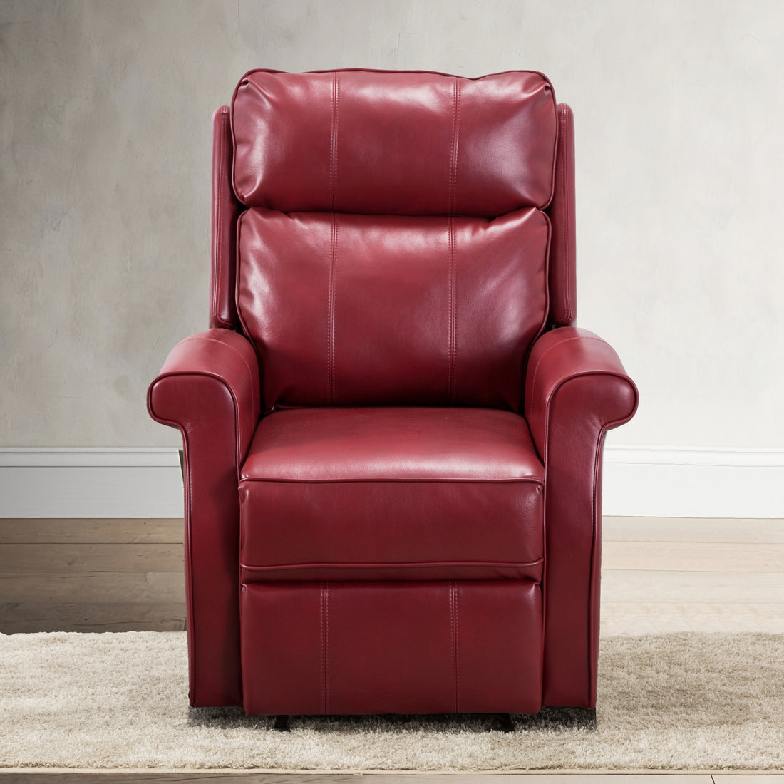 Landis Red Traditional Lift Chair Red Foam Pu Leather