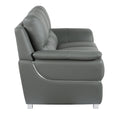 Genuine Leather Sofa Gray Foam Leather