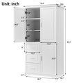 Tall And Wide Storage Cabinet With Doors For Bathroom Office, Three Drawers, White White Mdf