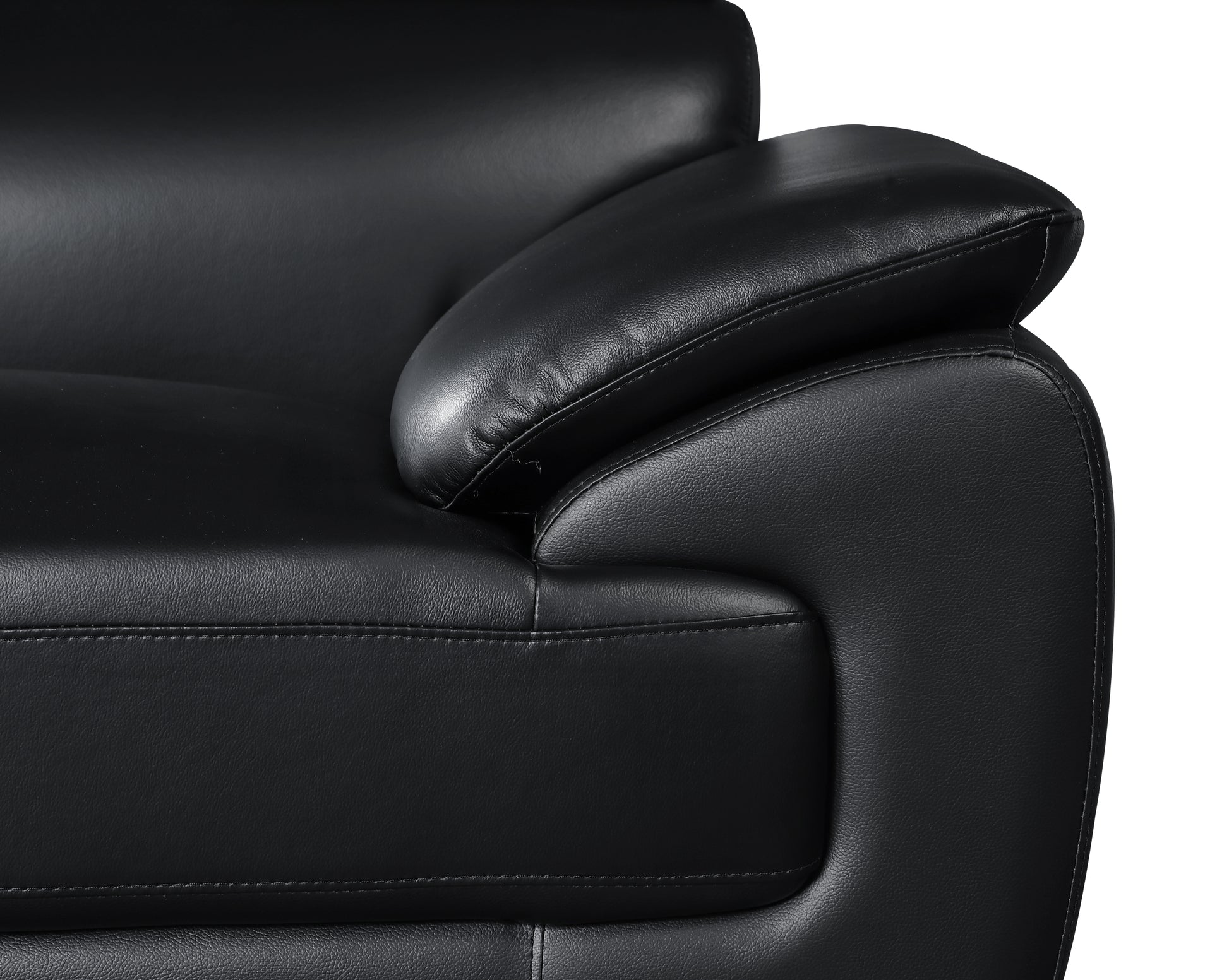 Genuine Leather Loveseat Black Foam Leather