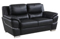 Genuine Leather Loveseat Black Foam Leather
