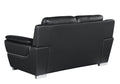 Genuine Leather Loveseat Black Foam Leather