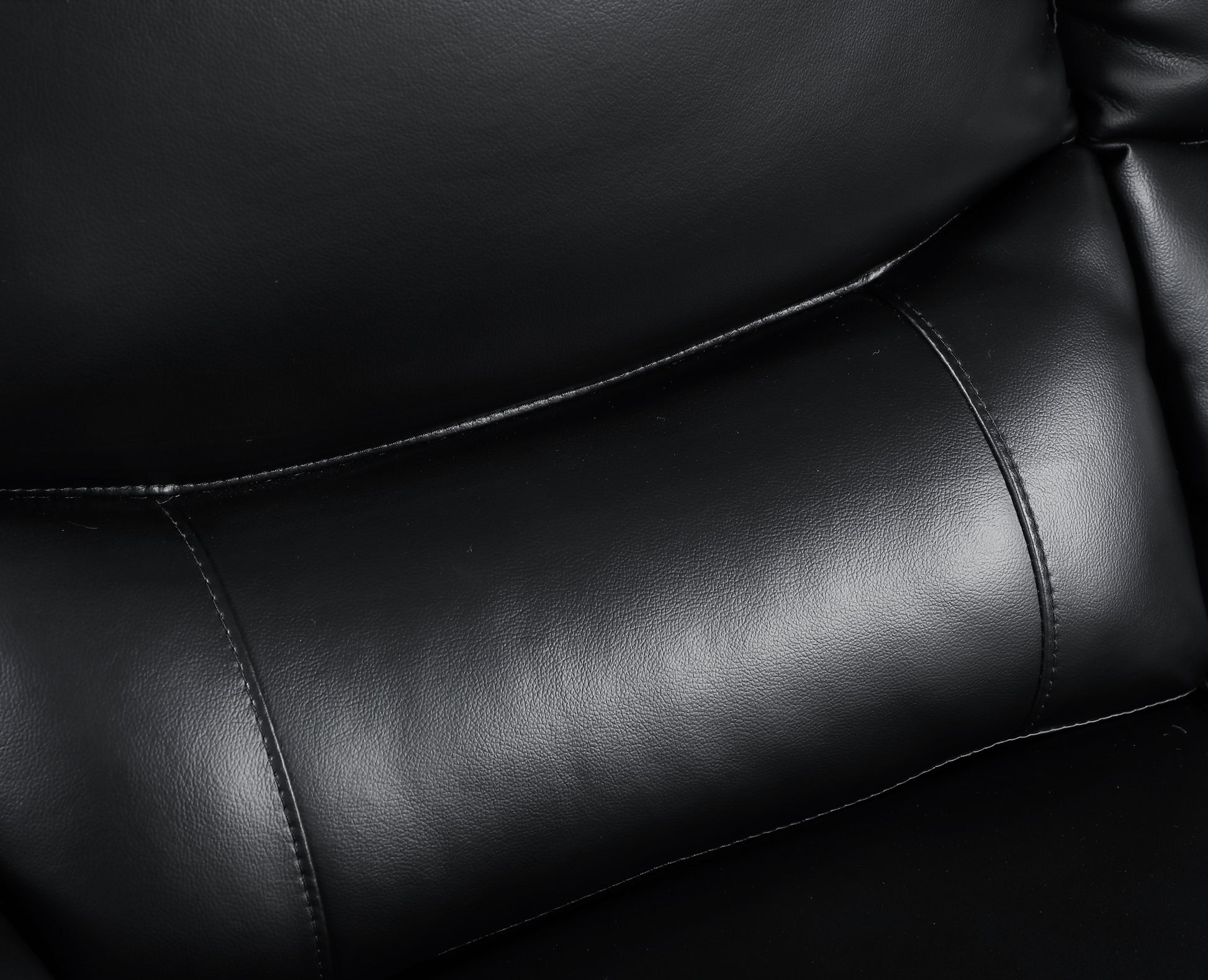 Genuine Leather Sofa Black Foam Leather