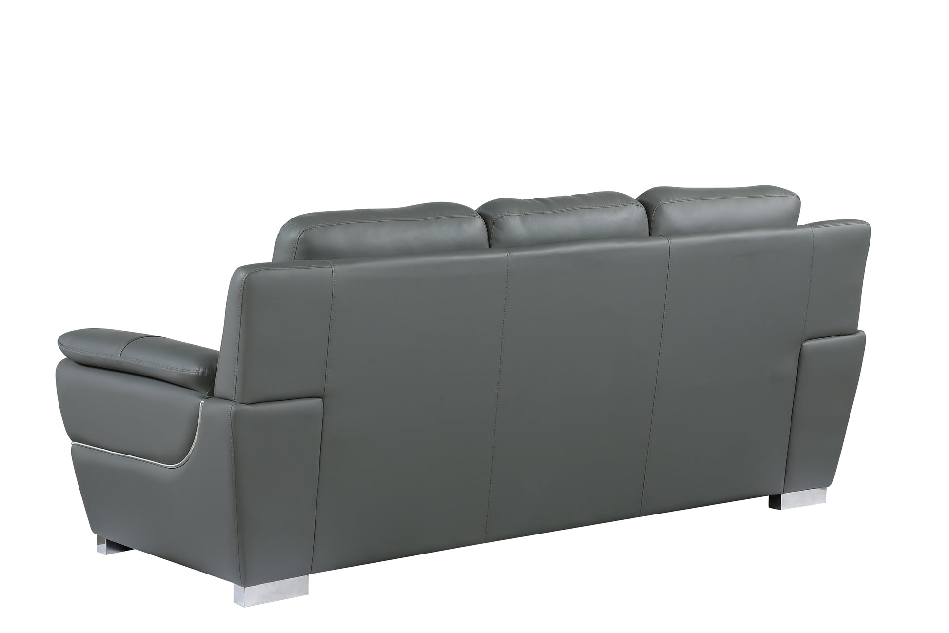 Genuine Leather Sofa Gray Foam Leather