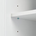 Tall And Wide Storage Cabinet With Doors For Bathroom Office, Three Drawers, White White Mdf