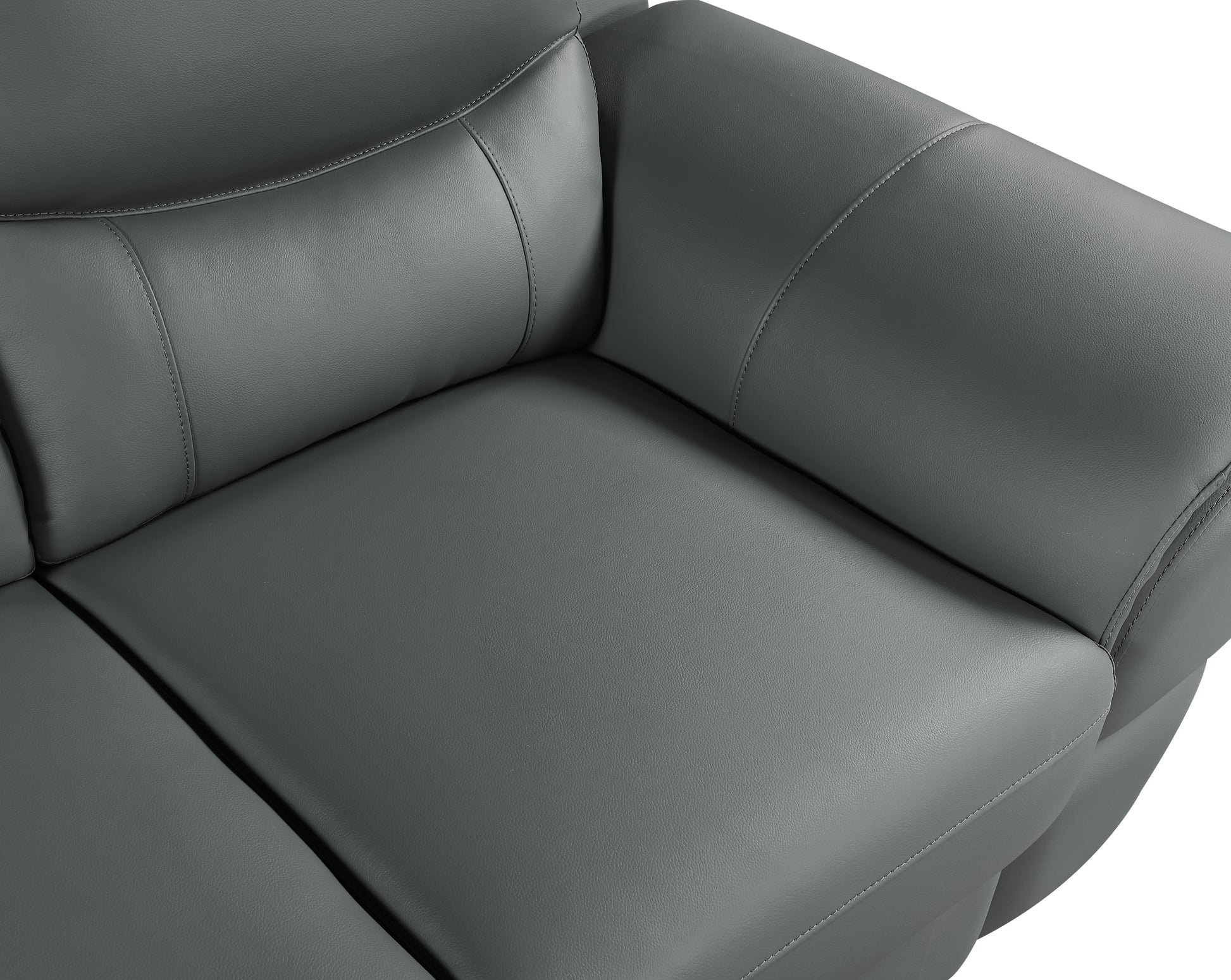 Genuine Leather Loveseat Gray Foam Leather