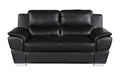 Genuine Leather Loveseat Black Foam Leather
