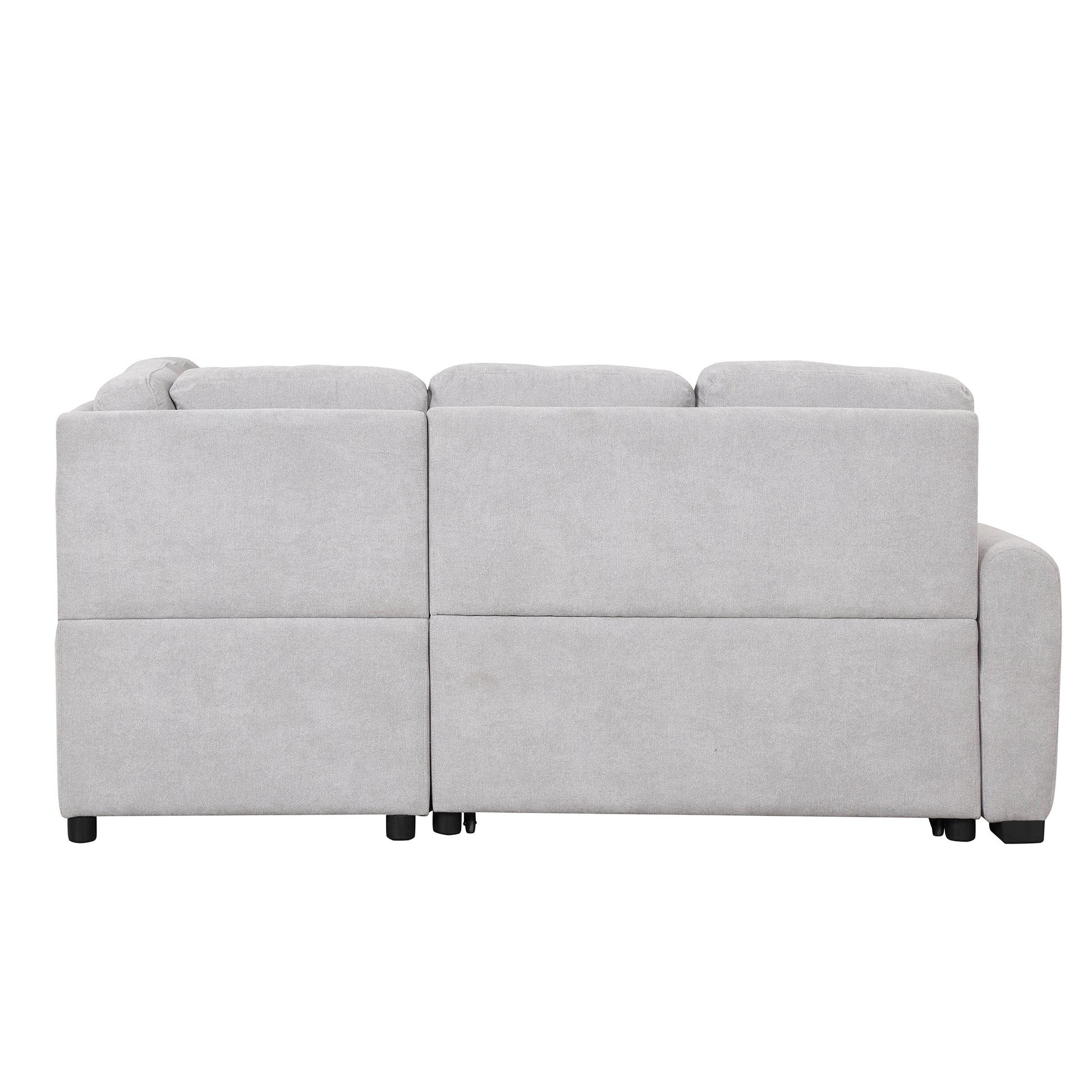 87.4"Sectional Sleeper Sofa With Usb Charging Port And Plug Outlet,Pull Out Sofa Bed With 3 Pillows, L Shape Chaise For Living Room Small Apartment,Grey Old Sku Sg000720Aae Grey Foam Chenille