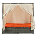 Adjustable Sun Bed With Curtain,High Comfort,With 3 Colors Orange Hdpe