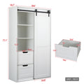 71 Inch Closets,Large Closets Laundry Cabinets,Plastic Suction Process,Farm Slide Barndoors,Save Open Space,Brand Hardware,Silent Slide,Can Be Used For The Bedroom,Cloakroom,Livingroom,Color:White 5 Or More Spaces Antique White Drawers Included Primary