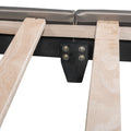 Full Size Upholstered Leather Platform Bed With Rabbit Ornament, Gray Gray Pu Leather
