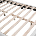 Full Size Upholstered Leather Platform Bed With Rabbit Ornament, White White Pu Leather