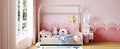 Full Size Velvet House Bed Wood Bed, Beige Beige Velvet