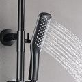 Constant Temperature Wall Mounted Shower Combo Set With Shower Head And Hand Shower Matte Black Brass