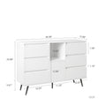 Living Room Sideboard Storage Cabinet White High Gloss With Led Light, Modern Kitchen Unit Cupboard Buffet Wooden Storage Display Cabinet White Mdf