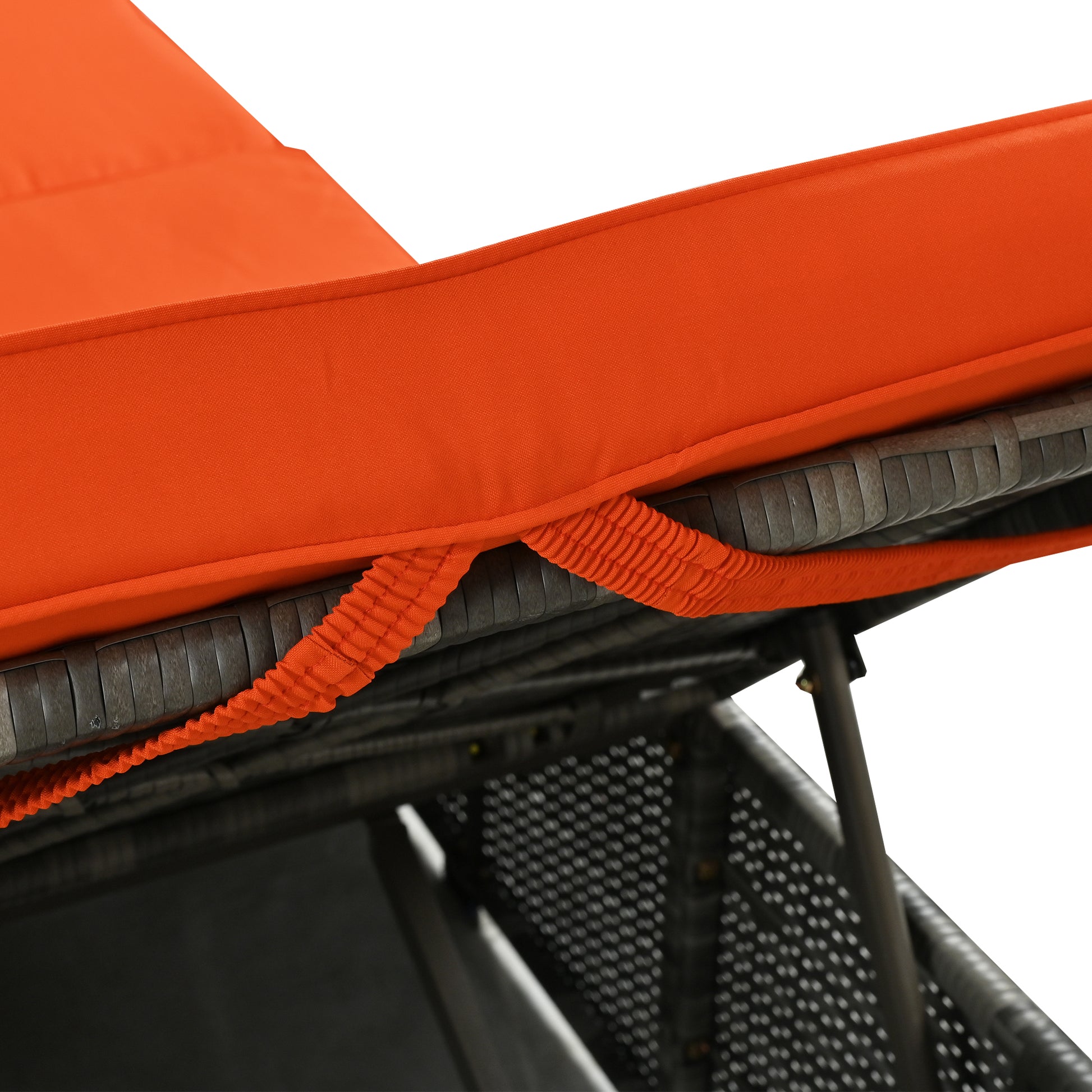 Adjustable Sun Bed With Curtain,High Comfort,With 3 Colors Orange Hdpe