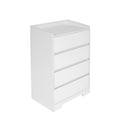 4 Drawer Dresser, Chest Of Drawers Without Handle, White Dresser For Bedroom 100% Waterproof, Modern Wooden Cabinet With Sturdy Frame For Living Room, Entryway, Bedroom, Hallway, Office White Mdf