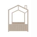 Full Size Velvet House Bed Wood Bed, Beige Beige Velvet