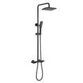 Constant Temperature Wall Mounted Shower Combo Set With Shower Head And Hand Shower Matte Black Brass