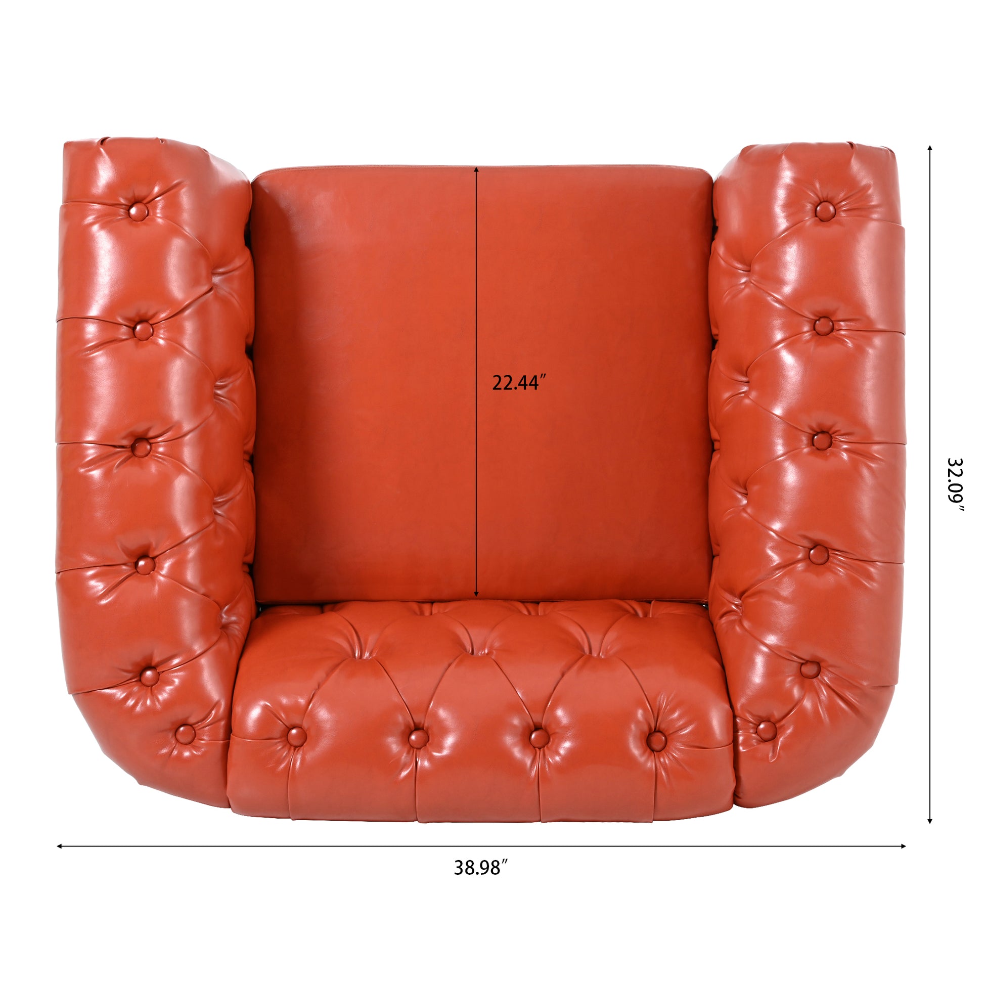 1 Seater Sofa For Living Room Orange Pu