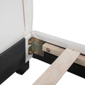Full Size Upholstered Leather Platform Bed With Rabbit Ornament, White White Pu Leather