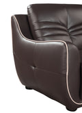 Genuine Leather Loveseat Brown Foam Leather