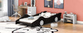 Twin Size Race Car Shaped Platform Bed With Wheels,Black Black Plywood