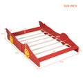 Full Size Race Car Shaped Platform Bed With Wheels,Red Red Plywood