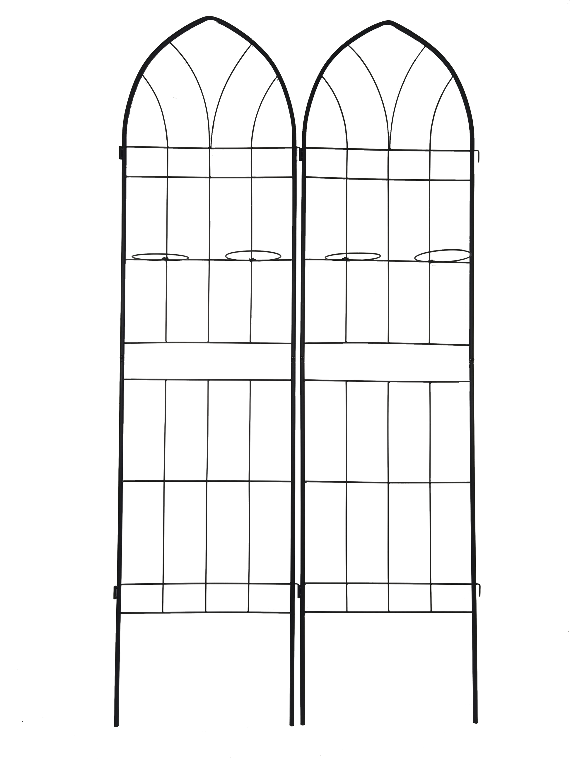 4 Pack Metal Garden Trellis 78.7" X 19.7" Rustproof Trellis For Climbing Plants Outdoor Flower Support Black Black Iron