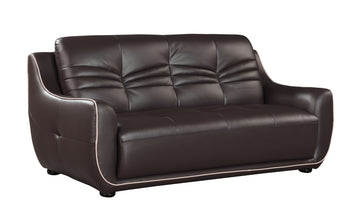 Genuine Leather Sofa Brown Foam Leather