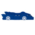 Twin Size Race Car Shaped Platform Bed With Wheels,Blue Blue Plywood