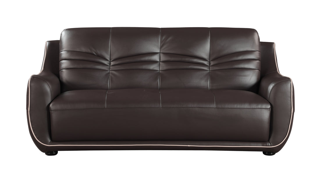 Genuine Leather Sofa Brown Foam Leather