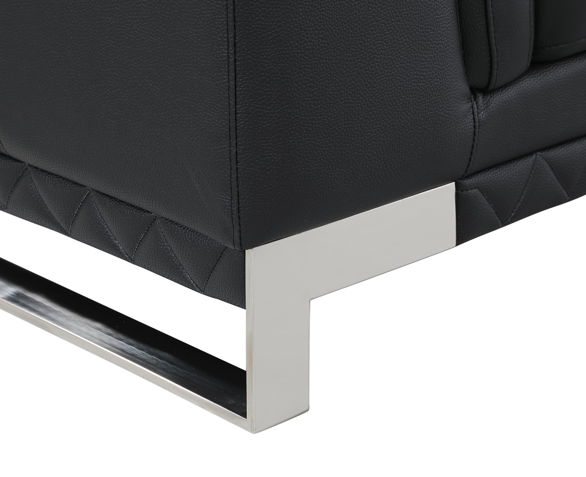 Top Grain Italian Leather Chair Black Foam Leather