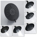 Round Shower System Wall Mounted Rain Mixer Combo Set Matte Black Matte Black Brass