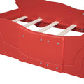 Twin Size Race Car Shaped Platform Bed With Wheels,Red Red Plywood