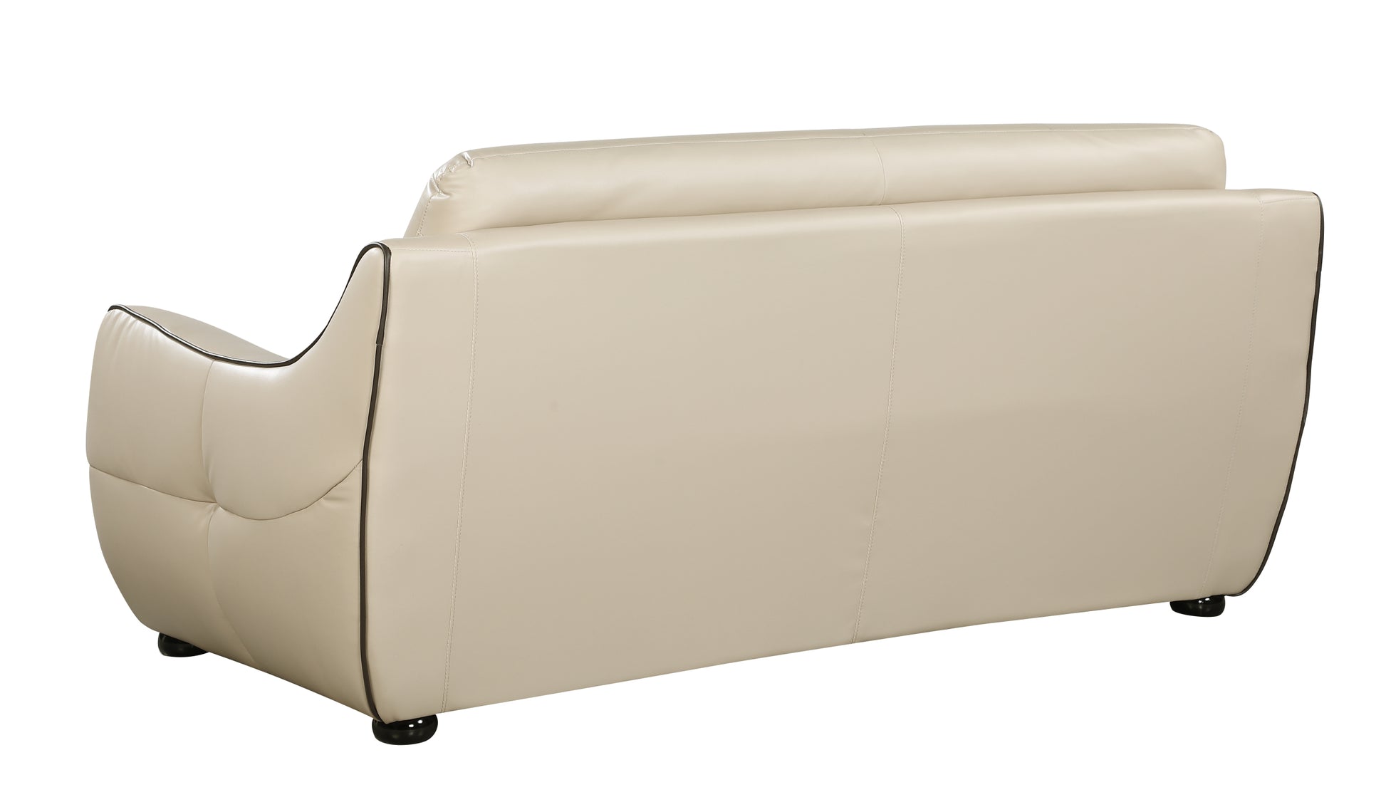 Genuine Leather Sofa Beige Foam Leather
